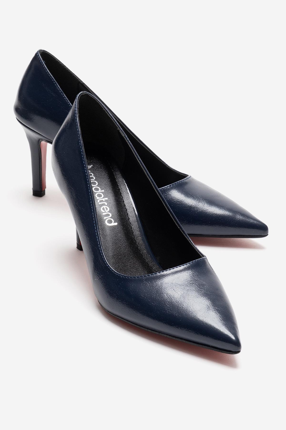 Kadın Stiletto Ayakkabı LACİVERT KIRIŞIK