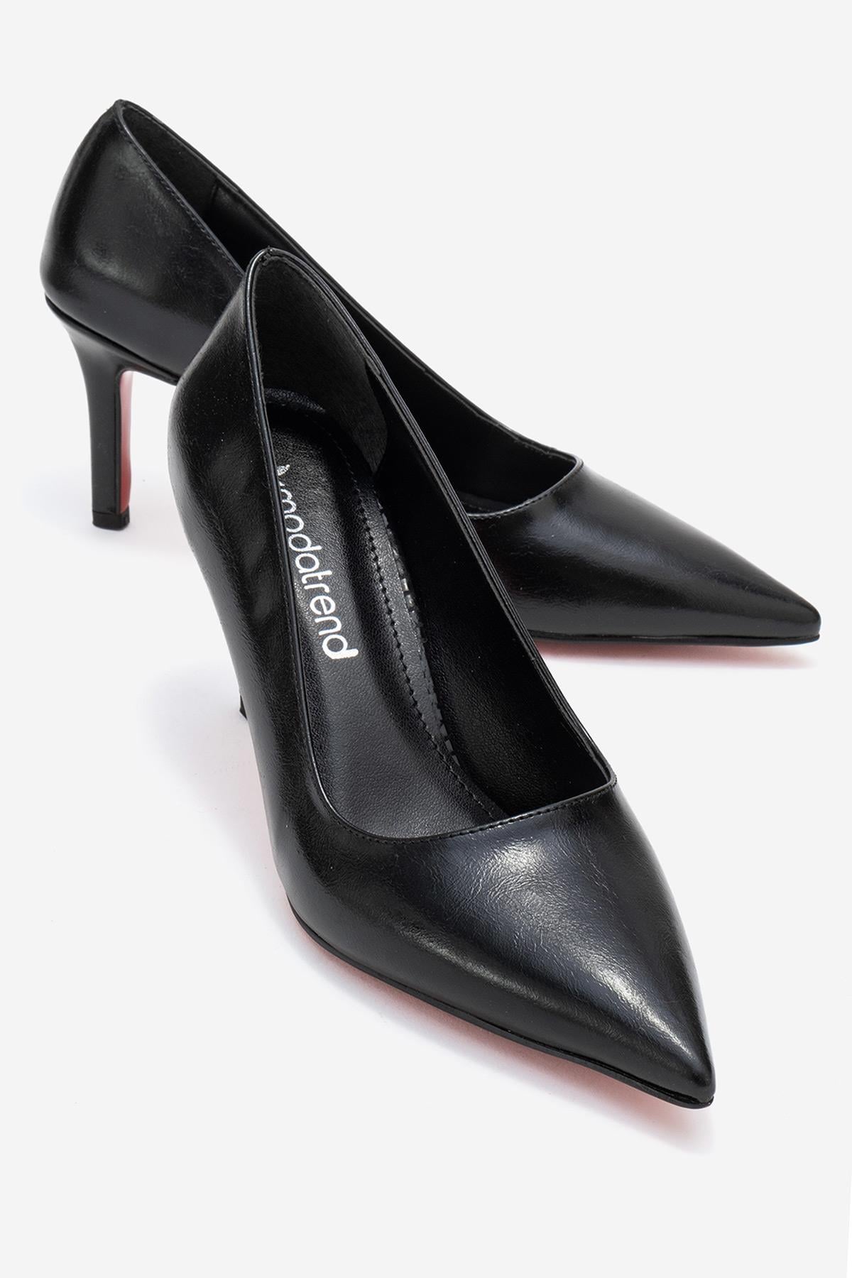 Kadın Stiletto Ayakkabı SİYAH KIRIŞIK