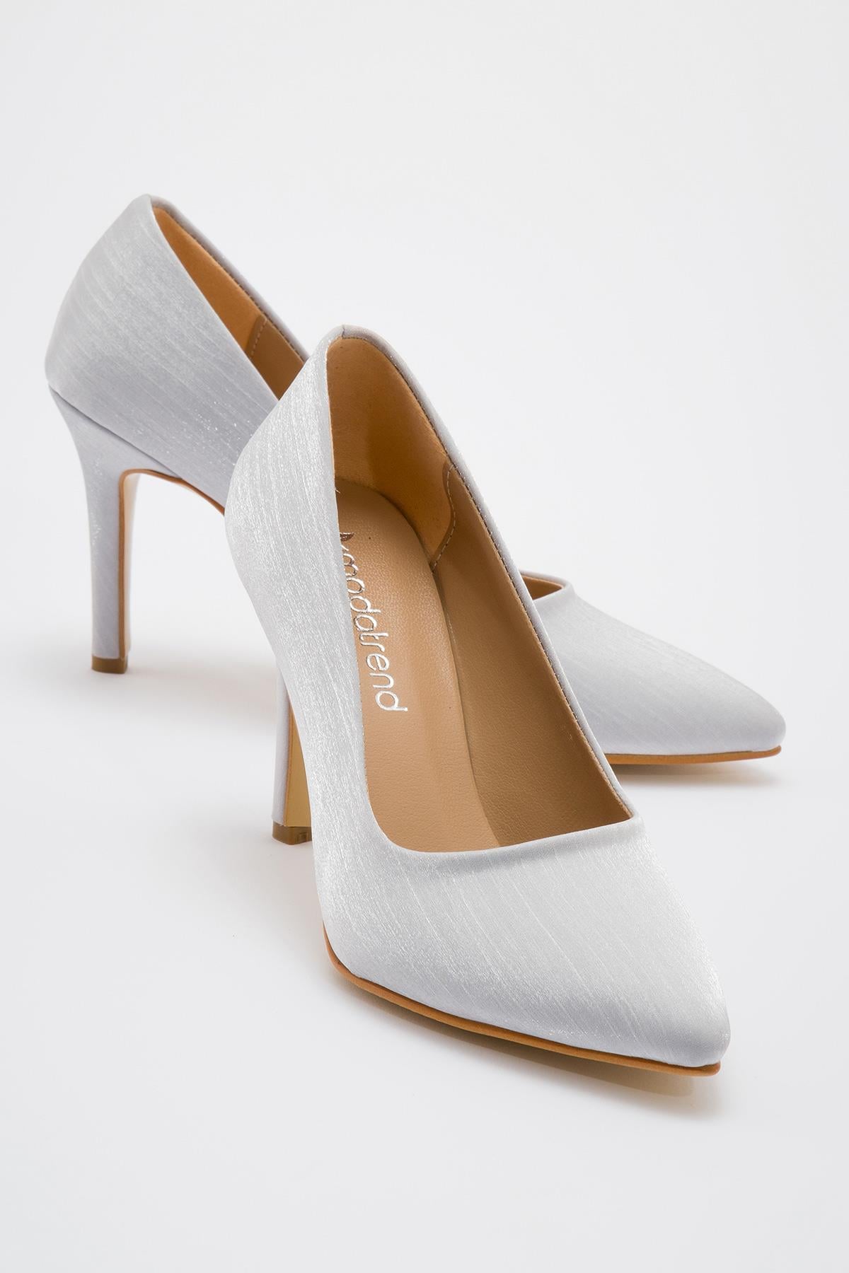 Kadın Stiletto GÜMÜŞ ÇİZGİLİ