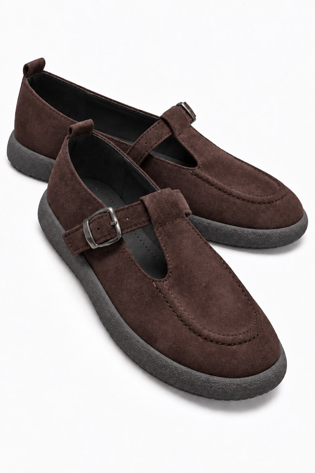Kadın Tokalı Kemerli Loafer KAHVE SÜET