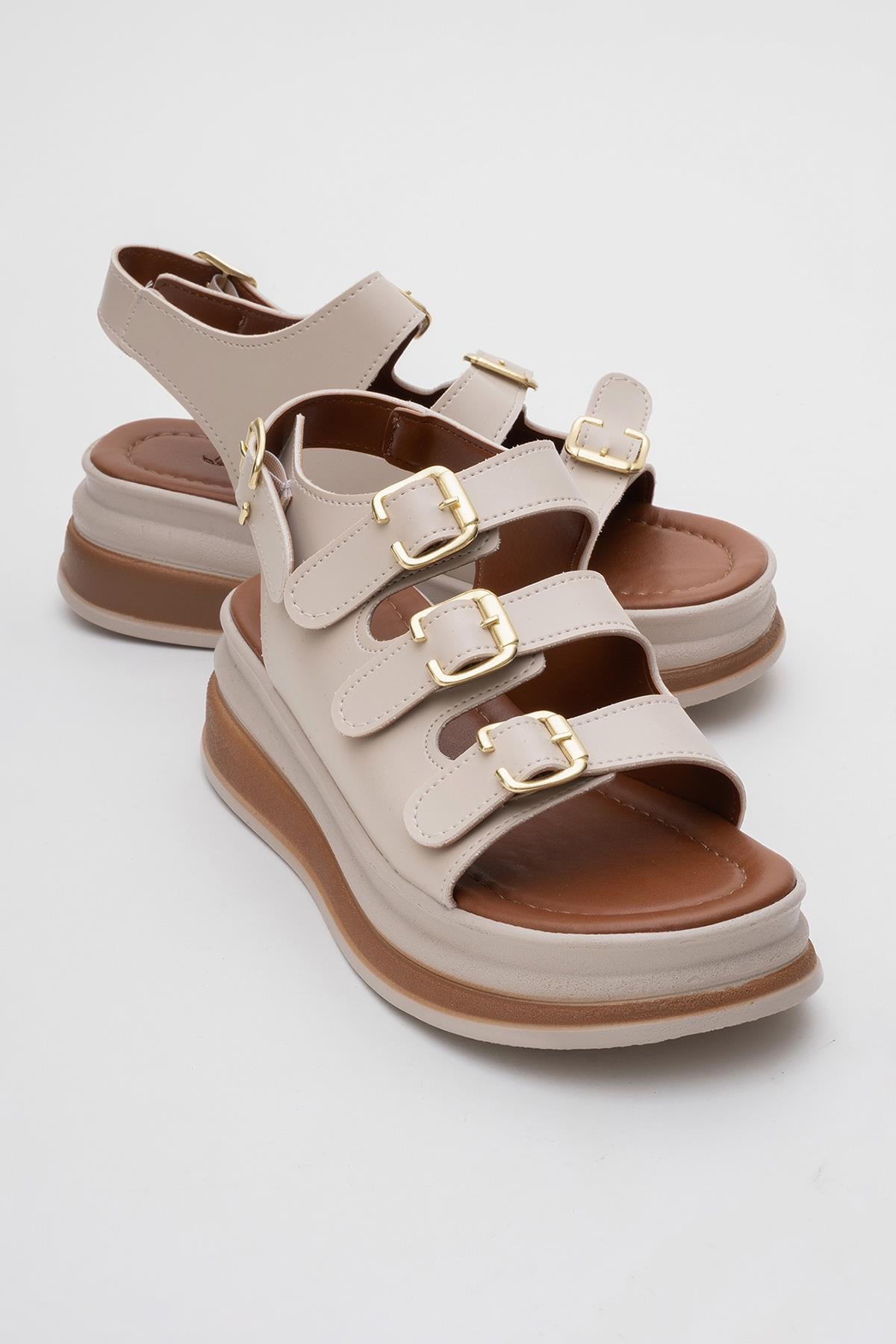 Kadın Tokalı Sandalet BEJ