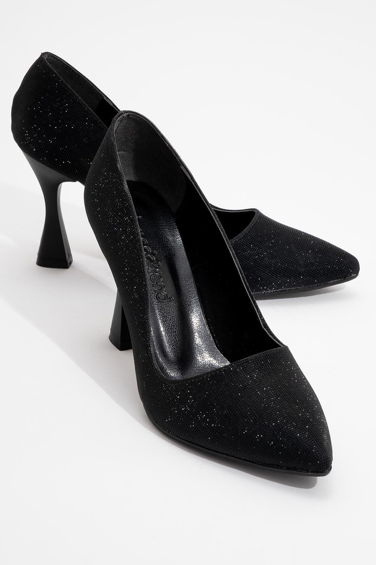 Sivri Burunlu Stiletto Ayakkabı SİYAH SİM
