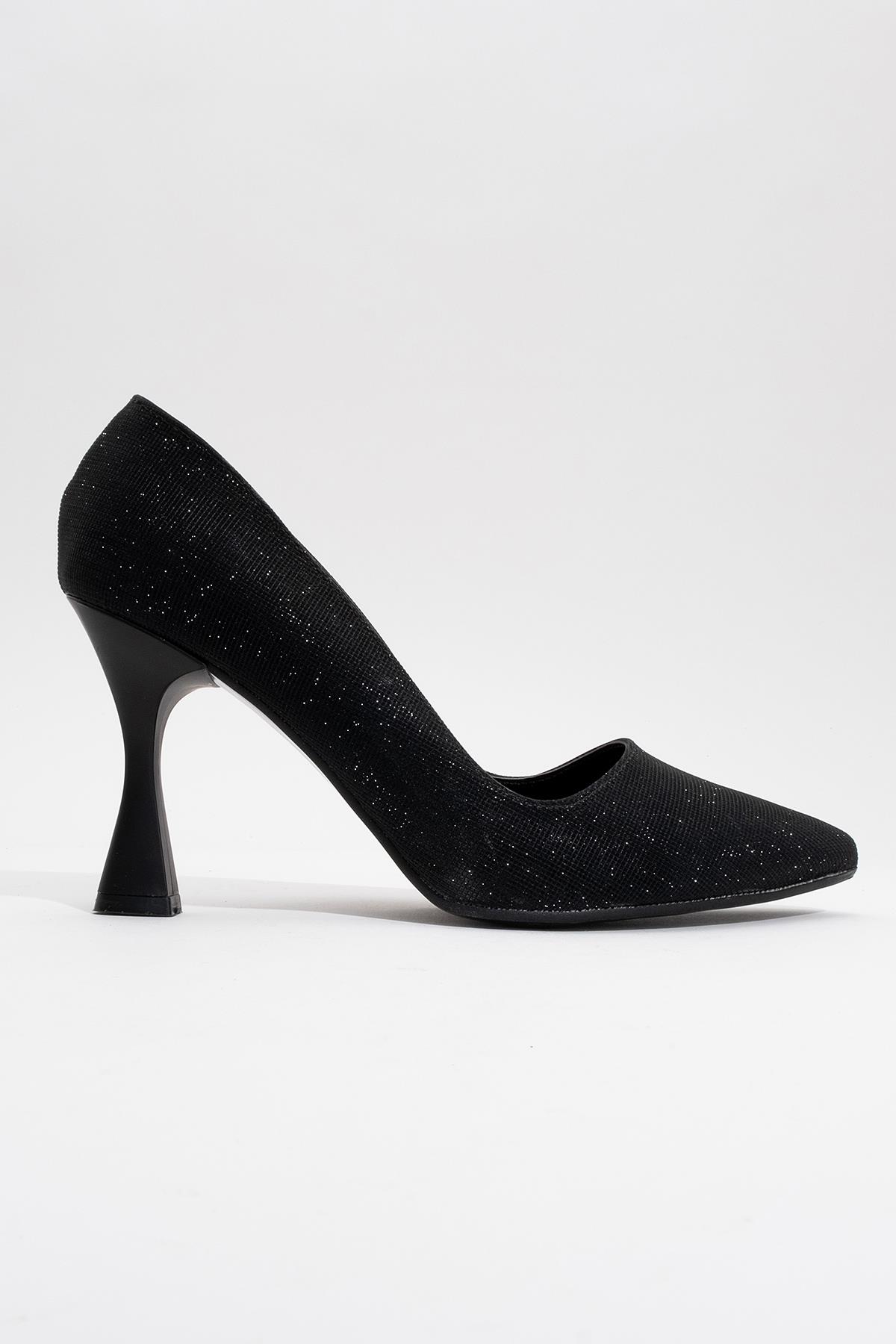 Sivri Burunlu Stiletto Ayakkabı SİYAH SİM