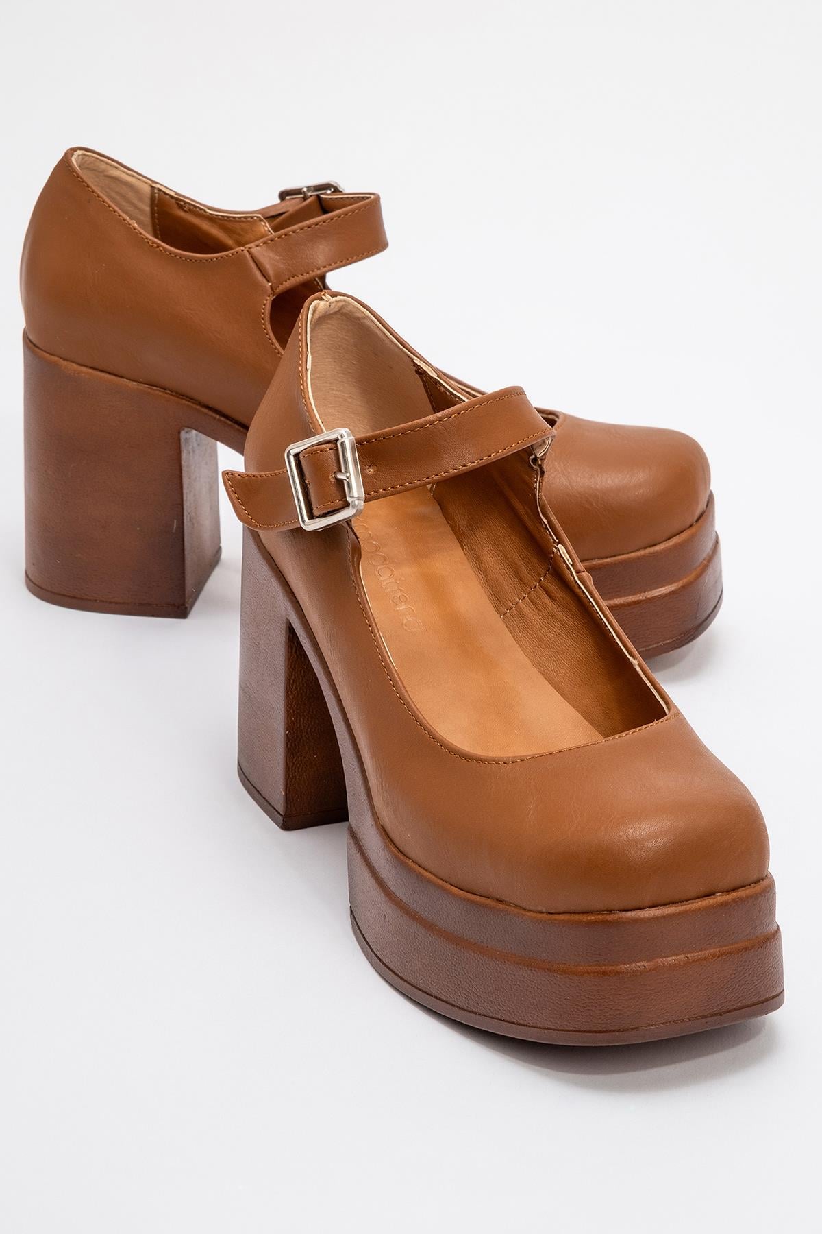 Tek Biyeli Kadın Sandalet TABA CİLT