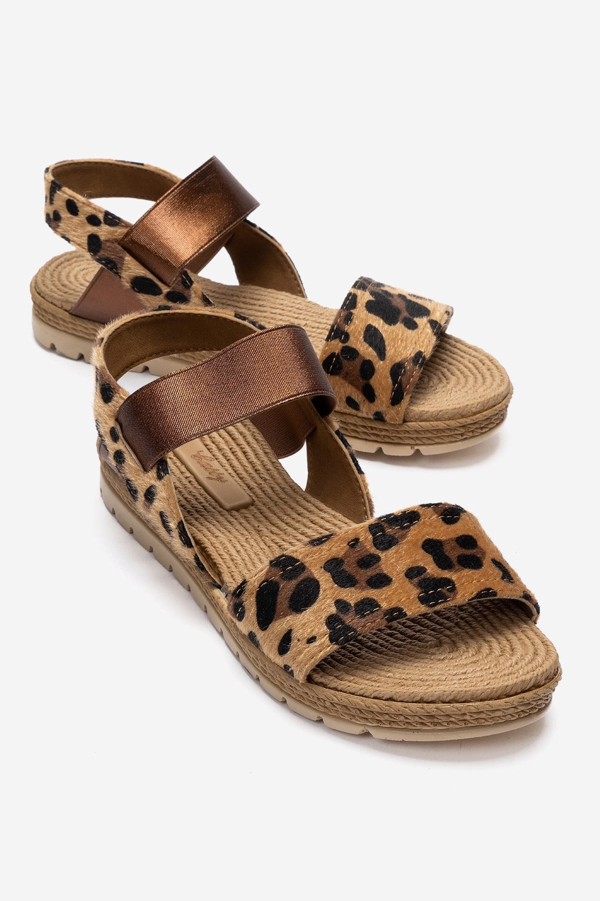 Tek Biyeli Lastikli Hasır Sandalet LEOPAR