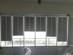 Perdecix Akordiyon Katlanır Cam balkon Plise Perde Ofis, Plastik Pencere Kapı ve Alüminyum Pencere ve Kapı perdesi Ekru Kumaş,Krem Profil