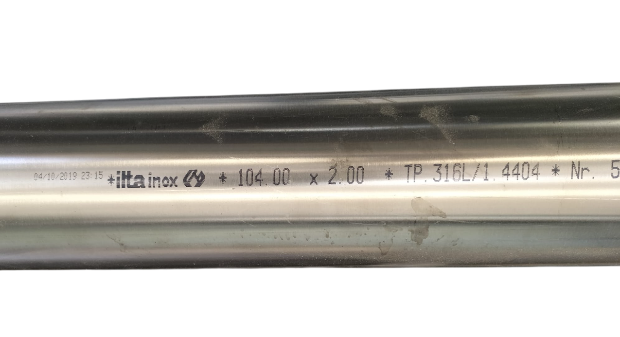 Ø104x2 mm 316L Paslanmaz  Boru