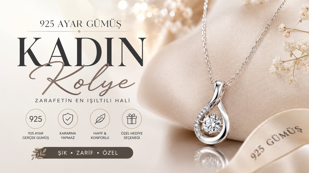 925 ayar gümüş kadın kolye modeli zarif ve şık tasarımıyla