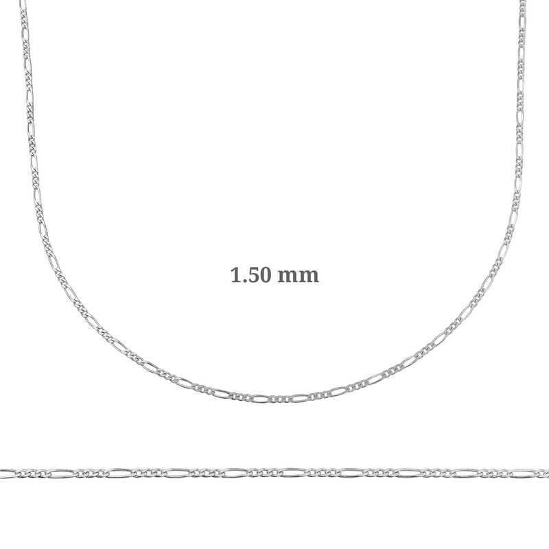 Hk Gümüş Figaro Zincir 1.50 mm  - 0.40 mikron|Gümüş Takı Hediyelik Ürünler 