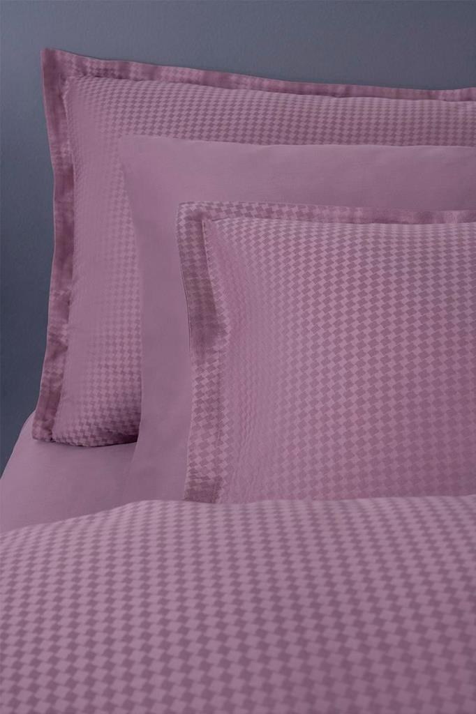 ND Jakarlı Saten Çift Kişilik Nevresim Takımı Dıamond Puce