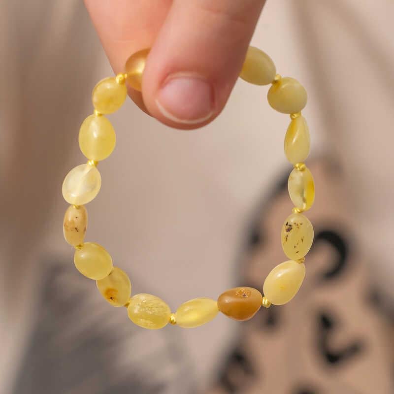 Hk Bebek Kehribar Bileklik Damla |Gümüş Takı Hediyelik Ürünler