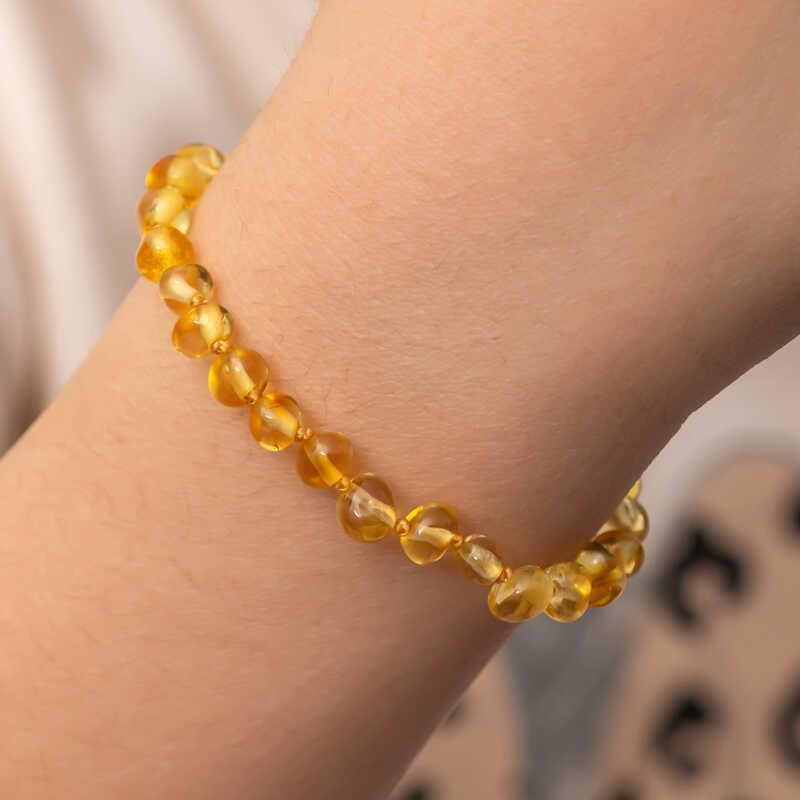 Hk Bebek Kehribar Bileklik Damla |Gümüş Takı Hediyelik Ürünler