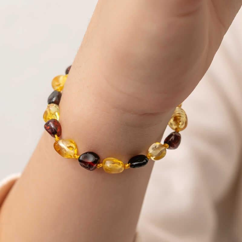 Hk Bebek Kehribar Bileklik Damla |Gümüş Takı Hediyelik Ürünler