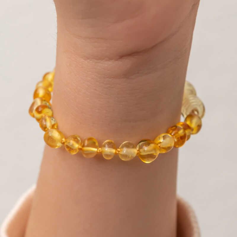 Hk Bebek Kehribar Bileklik Damla |Gümüş Takı Hediyelik Ürünler