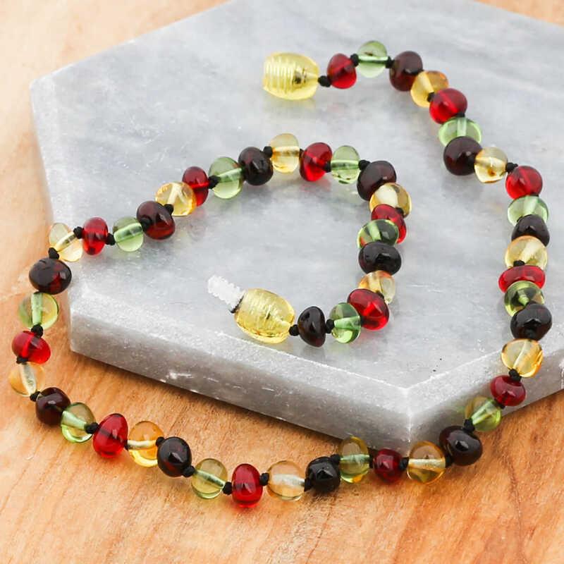 Hk Bebek Kehribar Diş Kolyesi Damla|Gümüş Takı Hediyelik Ürünler