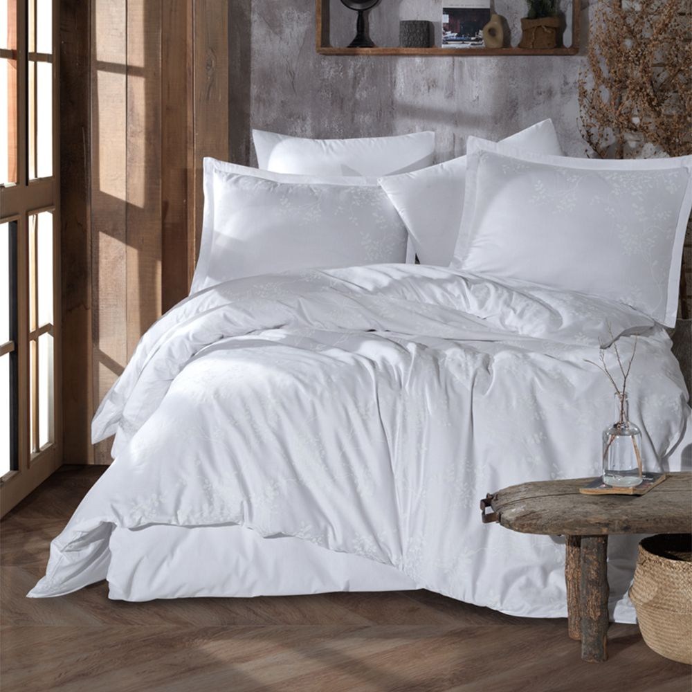 ND Ranforce Nevresim Takımı Çift Kişilik Velvet V1 Beyaz