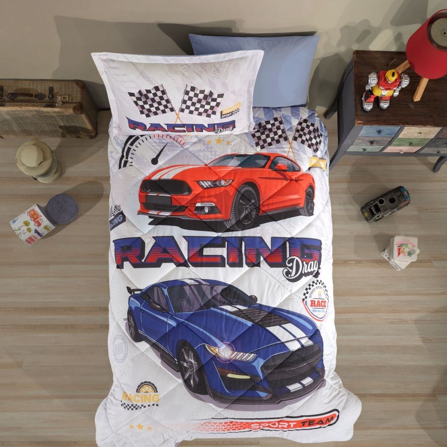 Clasy Tek Kişilik Ranforce Genç Desen Yorgan Seti Racing Drag