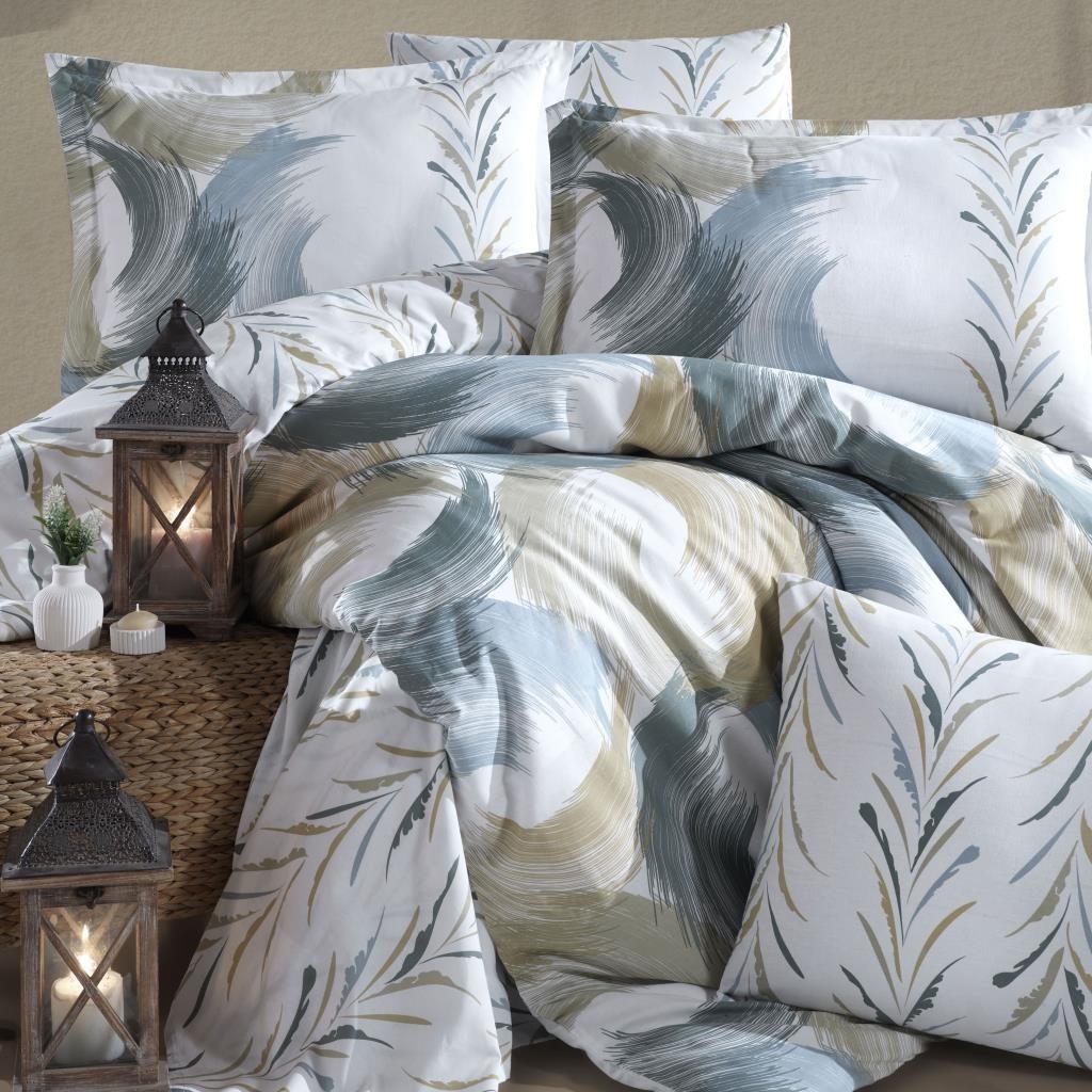 ND Tek Kişilik Ranforce Nevresim Takımı Estliva V1 Yeşil