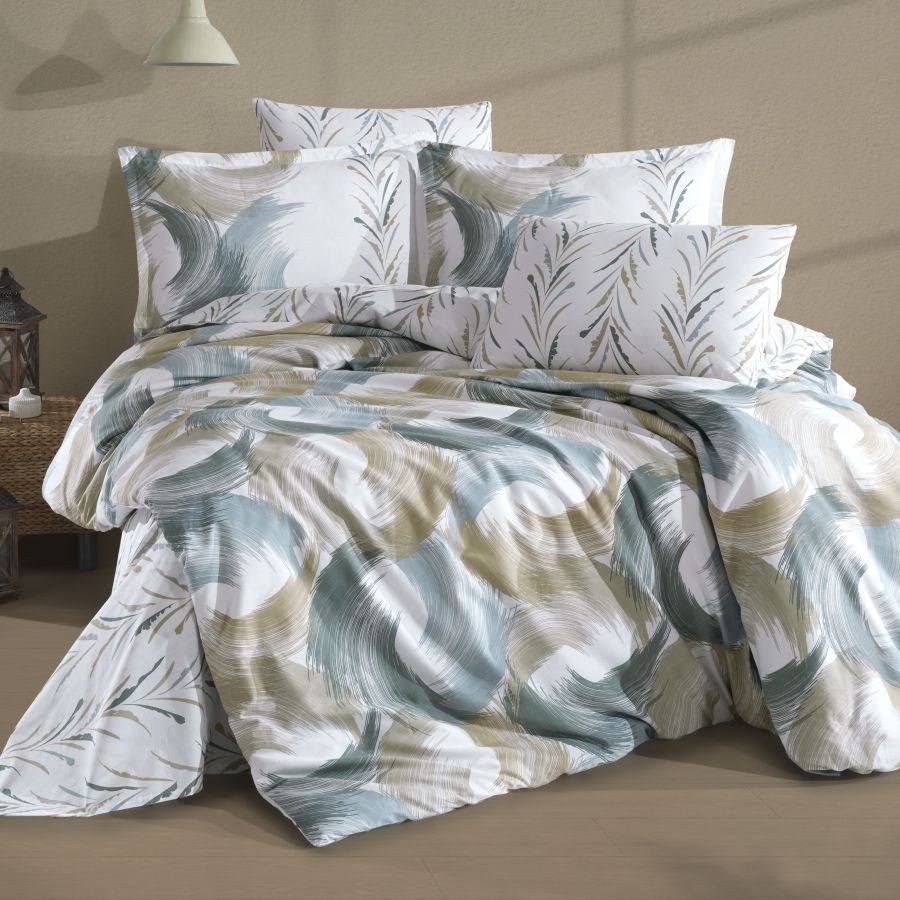 ND Tek Kişilik Ranforce Nevresim Takımı Estliva V1 Yeşil