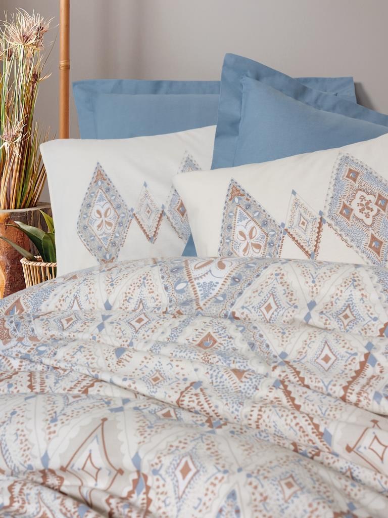 ND Bohem Nevresim Takımı Çift Kişilik Zanora İndigo