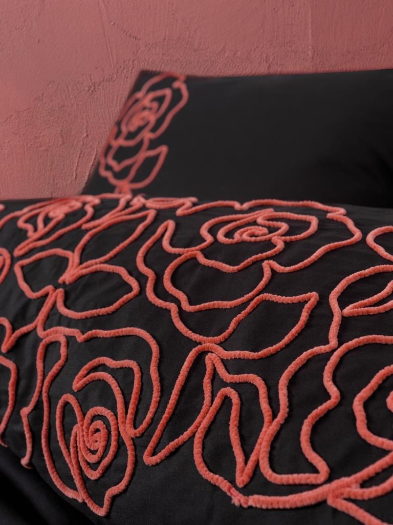 Cotton Box Brode Ranforce Çift Kişilik Nevresim Takımı Rosen Mercan