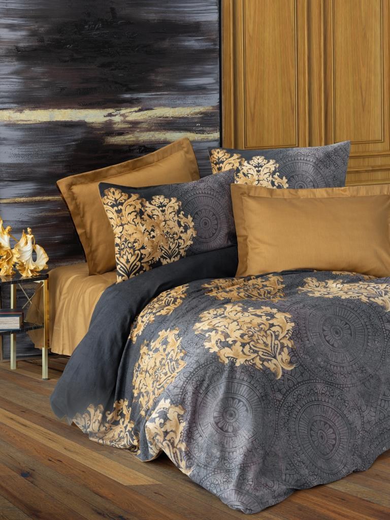 ND Çift Kişilik Saten Nevresim Takımı Jadira Bej