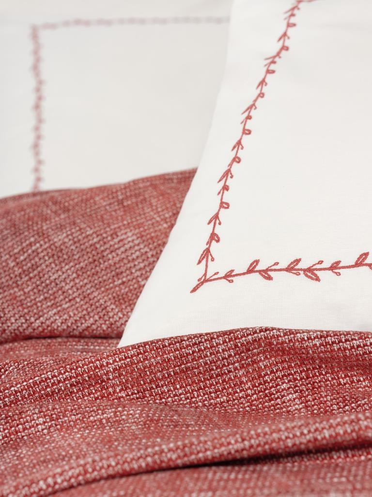ND Embrova Şönil Çift Kişilik Yatak Örtüsü/Pike Takımı Loom Bordo