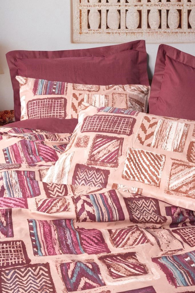 Cotton Box Ethnic Nevresim Takımı Tek Kişilik Estilo Bordo