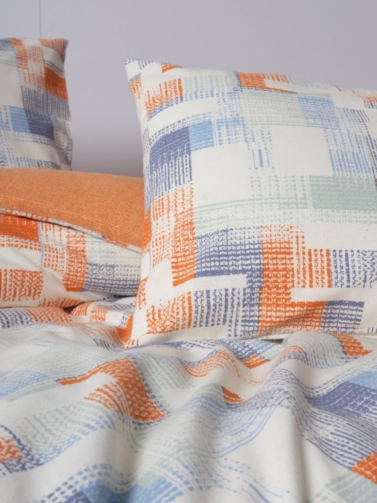 ND Flanel Nevresim Takımı Çift Kişilik Rina Kiremit