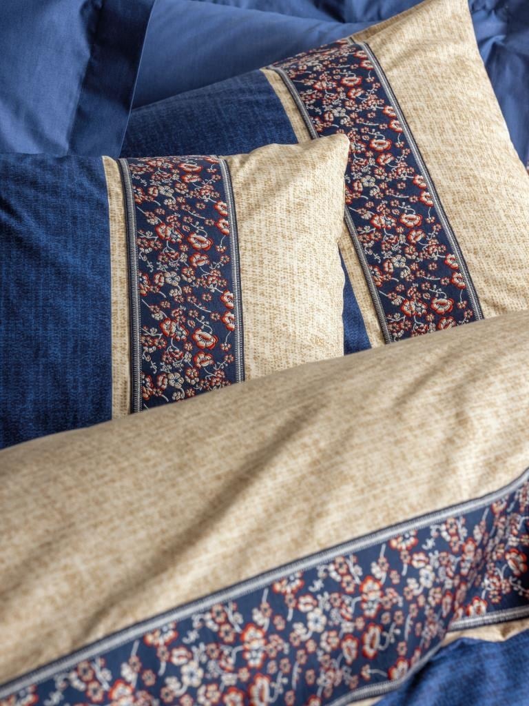ND Folk Art Çift Kişilik Nevresim Takımı Rayen Lacivert