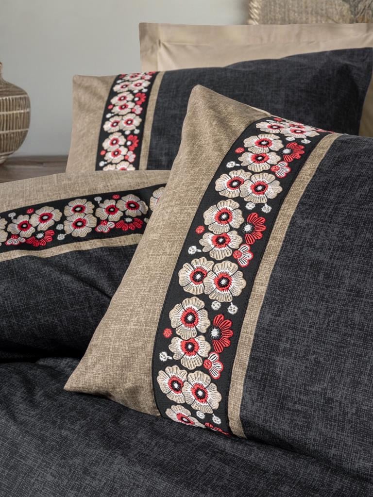 ND Folk Art Çift Kişilik Nevresim Takımı Yamka Bej