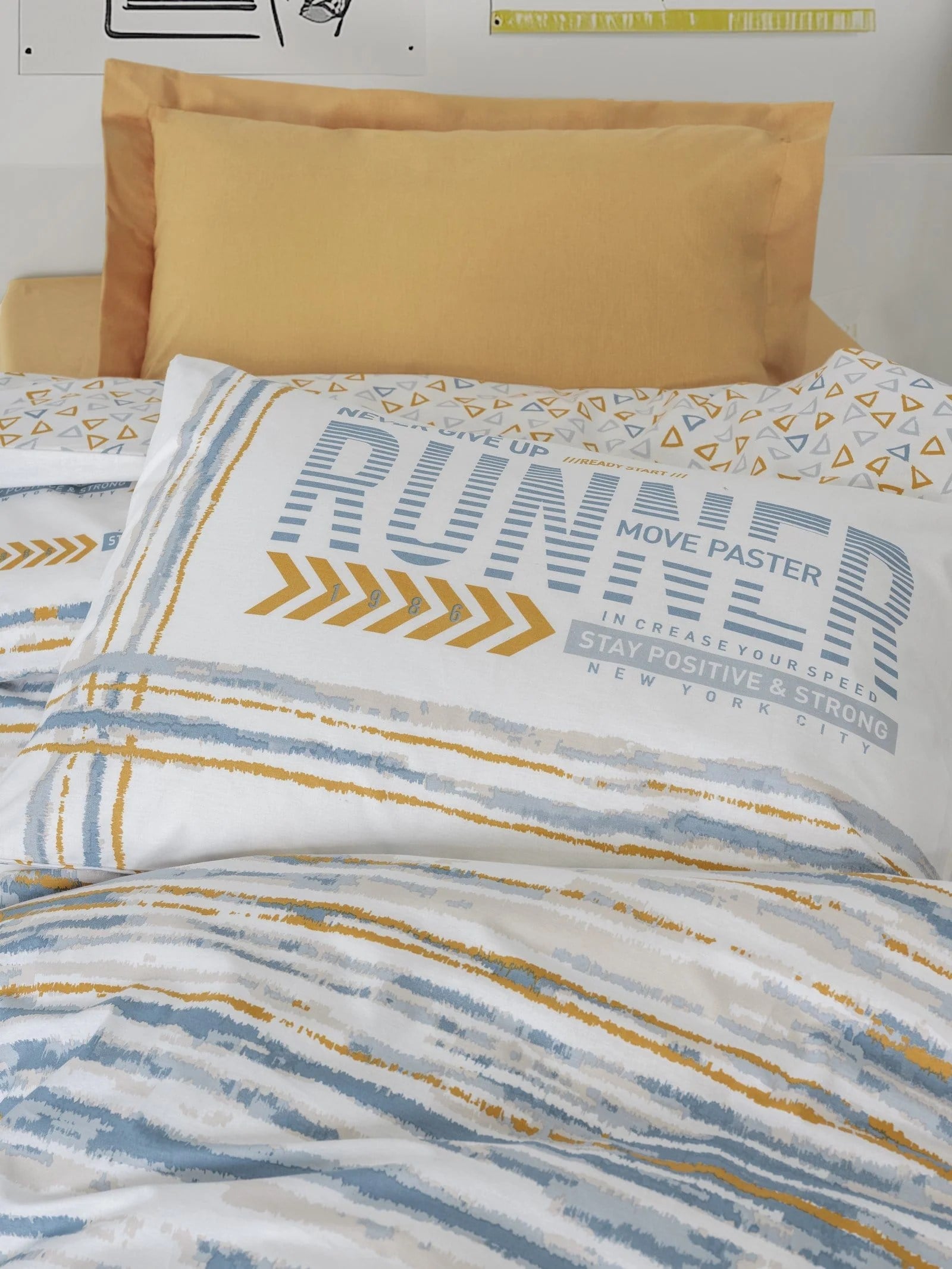 ND Genç Ranforce Nevresim Takımı Tek Kişilik Dashon Sarı