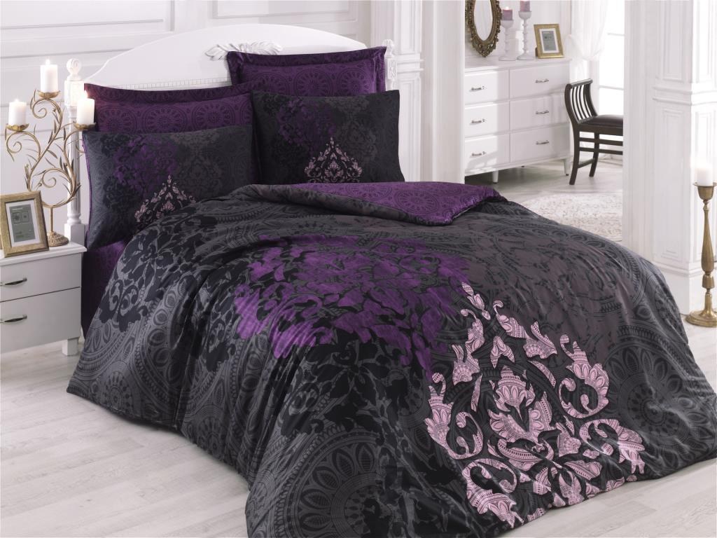 Cotton Box Leylazar Mürdüm Saten Nevresim Takımı Çift Kişilik