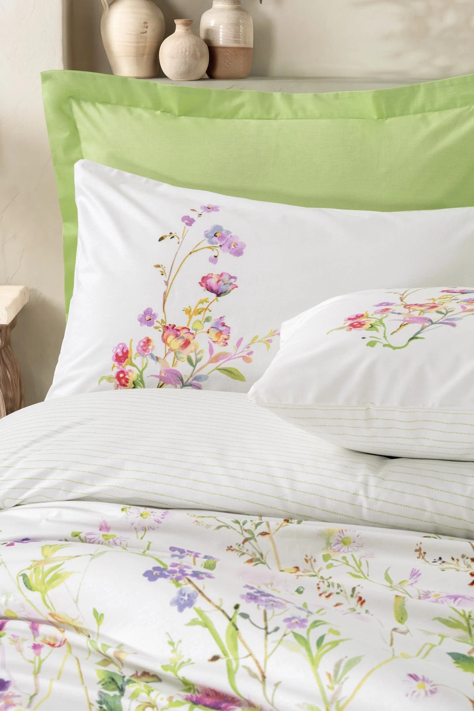 Cotton Box Modeline Çift Kişilik Nevresim Takımı Meadow Yeşil