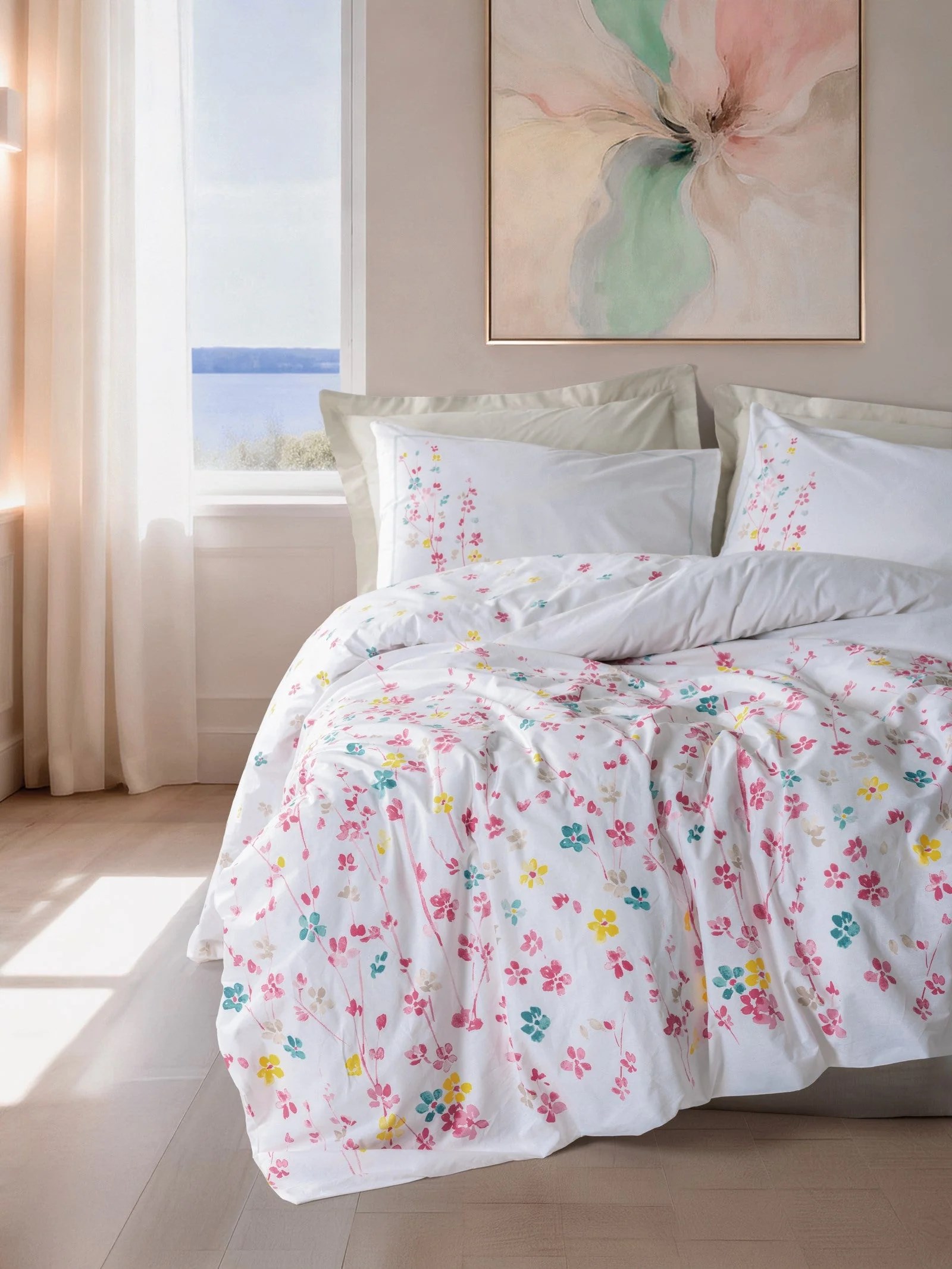 Cotton Box Modeline Çift Kişilik Nevresim Takımı Flare Bej