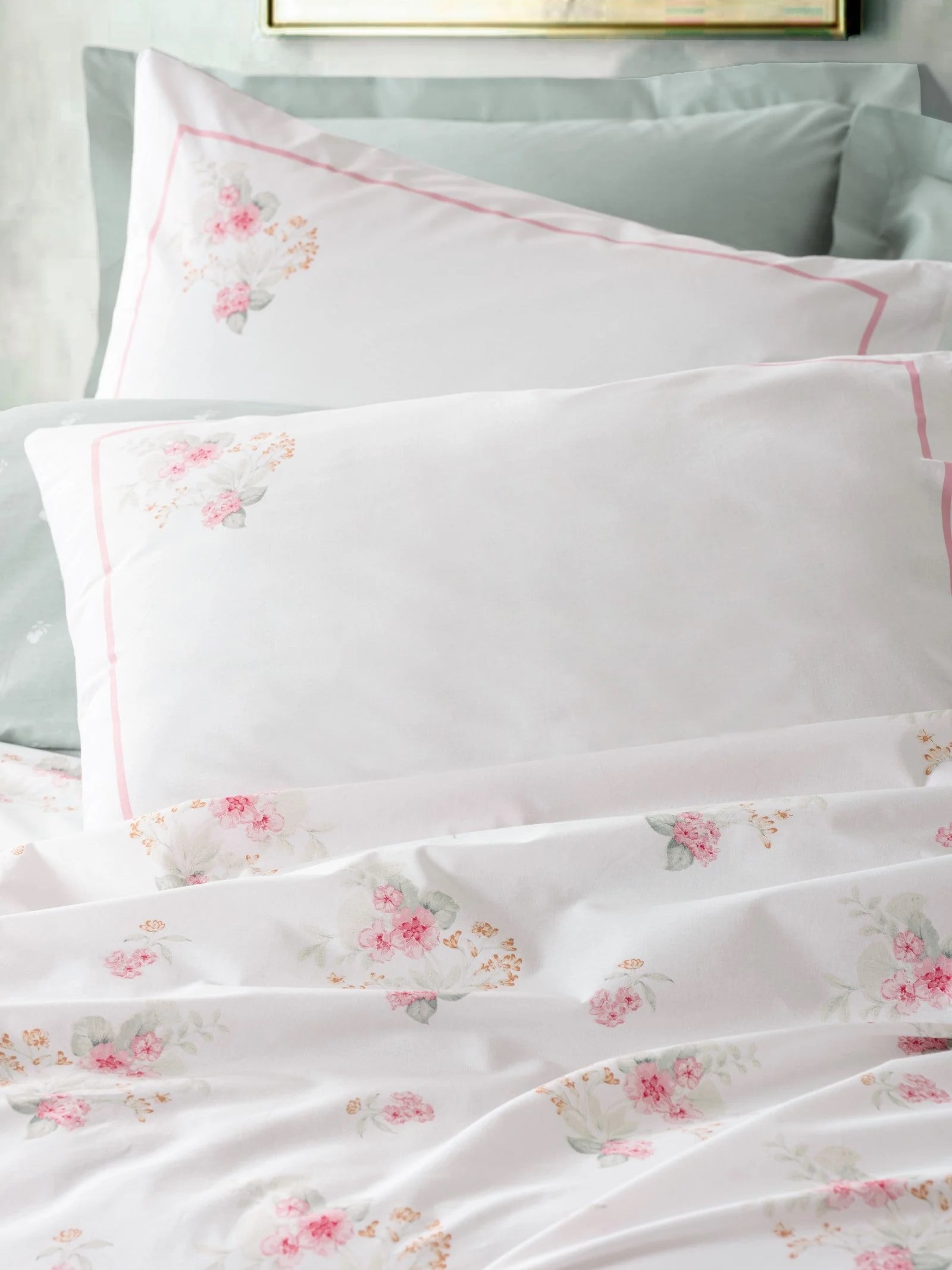 Cotton Box Modeline Çift Kişilik Nevresim Takımı Minty Mint