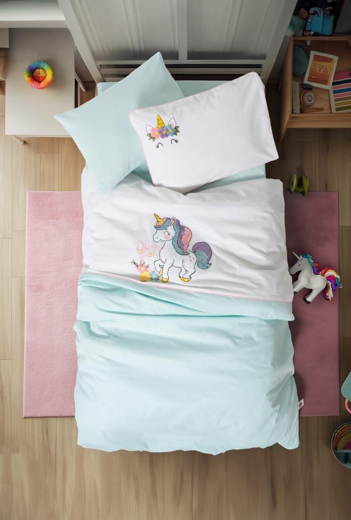 ND Punch Nakışlı Bebek Nevresim Takımı Doli Mint