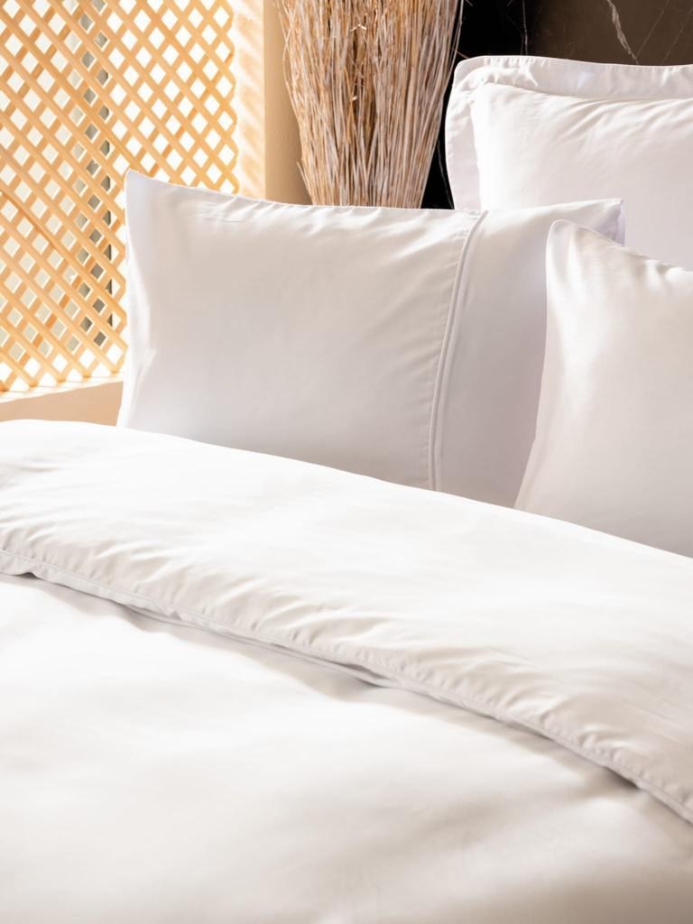 ND Silky İpek Çift Kişilik Nevresim Takımı Beyaz