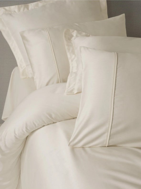 ND Silky Saten İpek King Size Nevresim Takımı Ekru