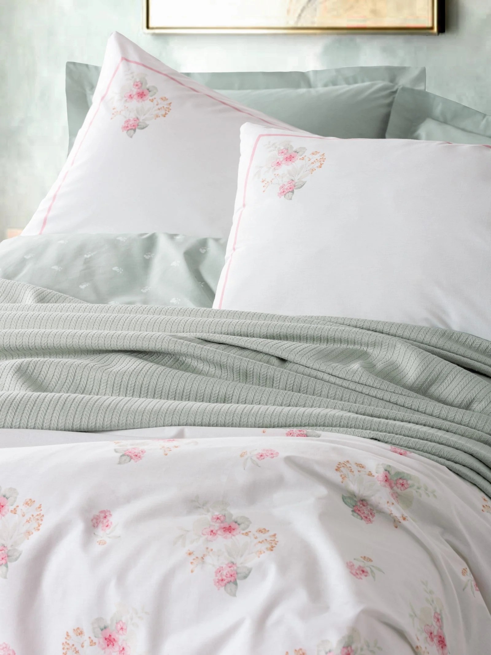 ND Vivid Çift Kişilik Pikeli Nevresim Takımı Minty Mint