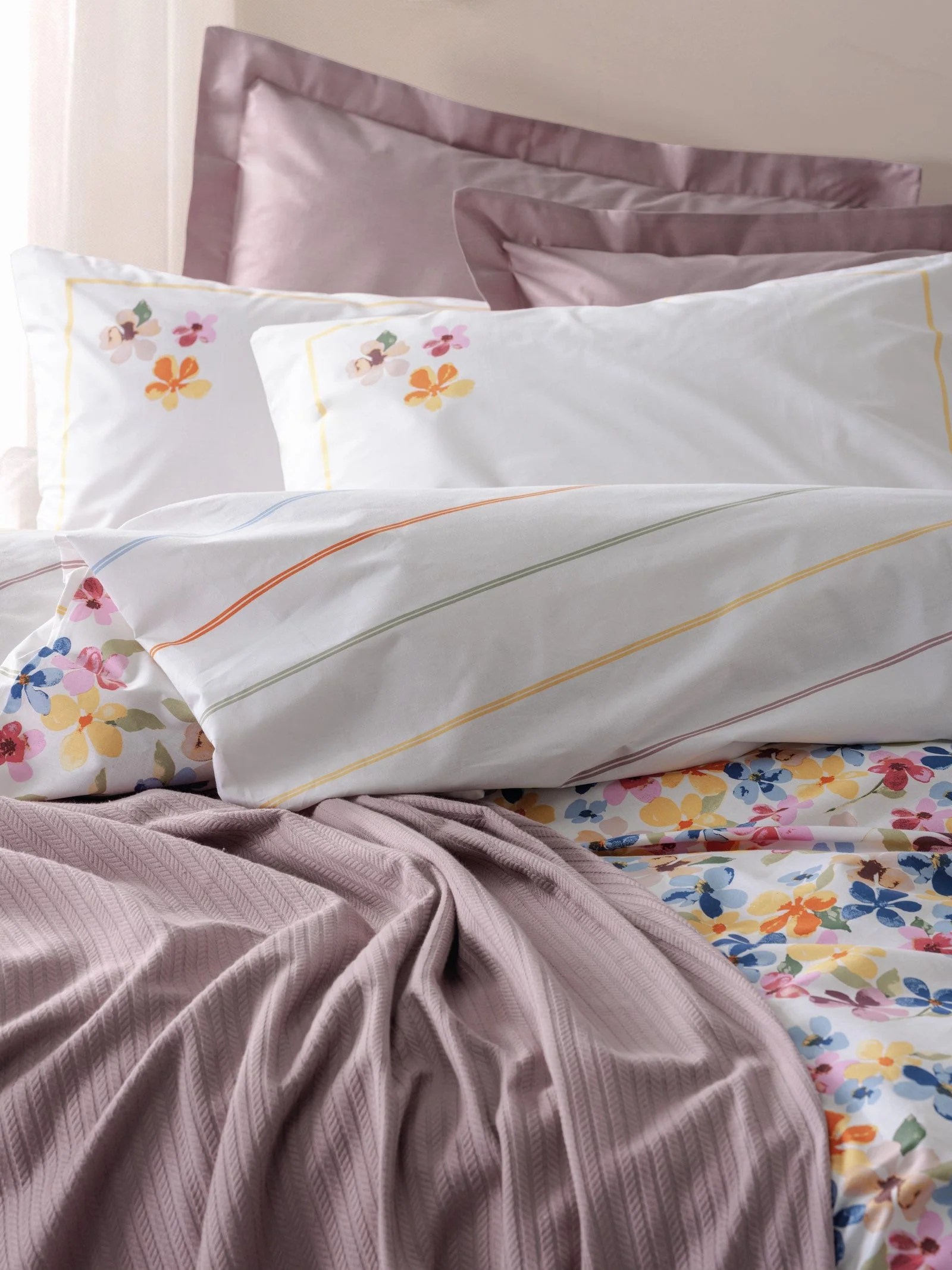 ND Vivid Çift Kişilik Pikeli Nevresim Takımı Flurry Lila