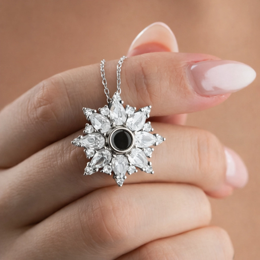 Hk Gümüş 100 Dilde Seni Seviyorum Lotus Kadın Kolye|Gümüş Takı Hediyelik Ürünler