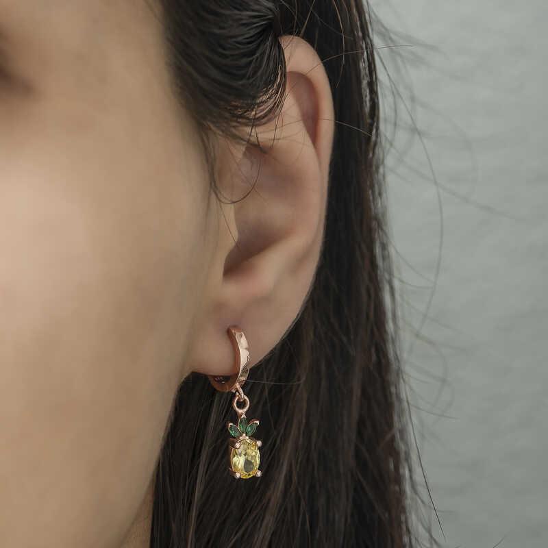 Hk Gümüş Kadın Küpe Ananas Figür Meyve |Gümüş Takı Hediyelik Ürünler