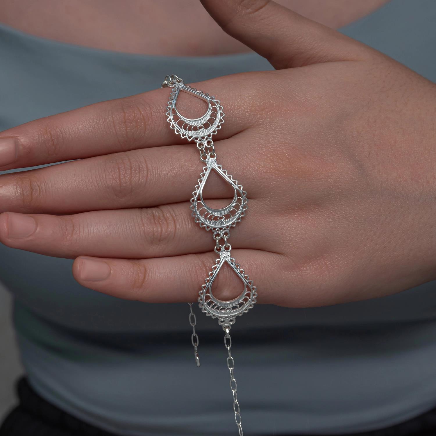 Hk Gümüş  Kadın Bileklik Ay Dansı Telkari|Gümüş Takı Hediyelik Ürünler