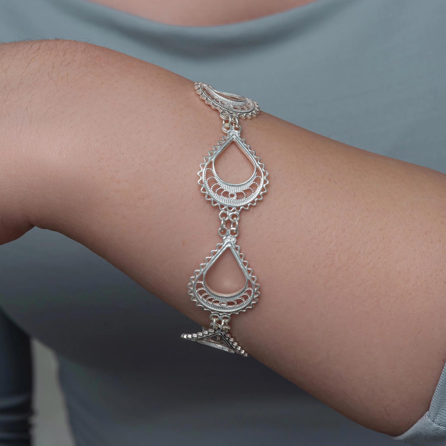 Hk Gümüş  Kadın Bileklik Ay Dansı Telkari|Gümüş Takı Hediyelik Ürünler