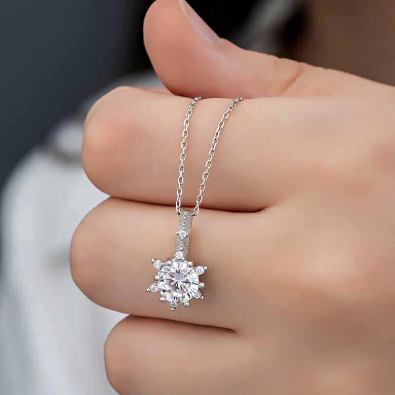 Hk ​Gümüş Kadın Kolye Çiçek Desenli |Gümüş Takı Hediyelik Ürünler