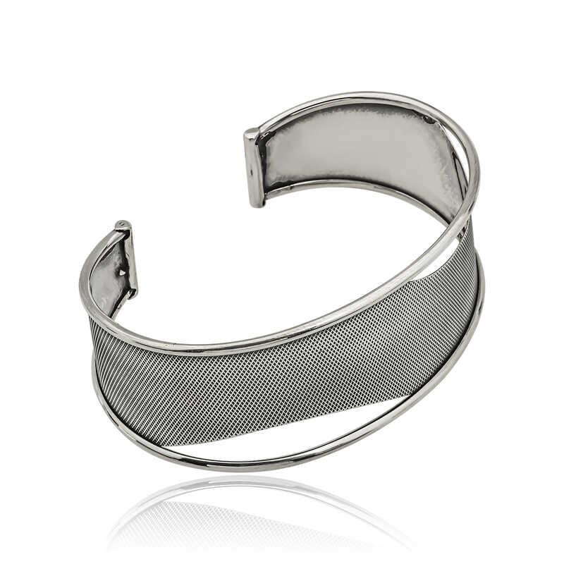 Hk Gümüş Kadın Bilezik Eskitme Desenli |Gümüş Takı Hediyelik Ürünler