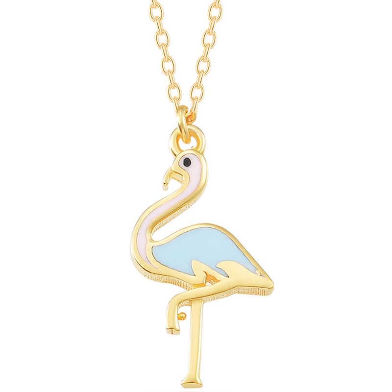 Hk Gümüş Kadın Kolye Gold Flamingo |Gümüş Takı Hediyelik Ürünler