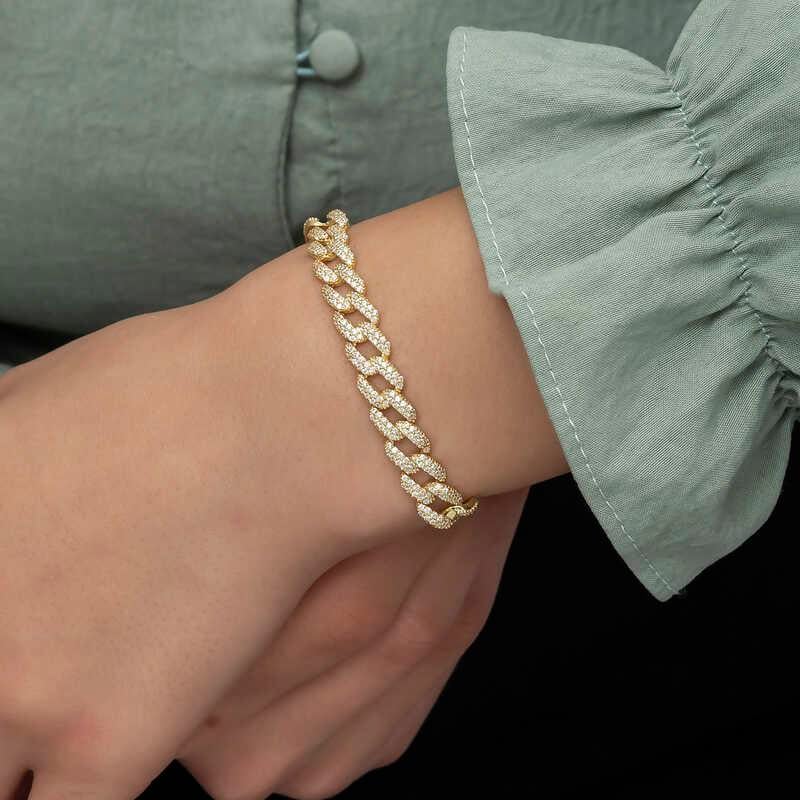 Hk Gümüş Kadın Bileklik Gold Taşlı Gurmet |Gümüş Takı Hediyelik Ürünler