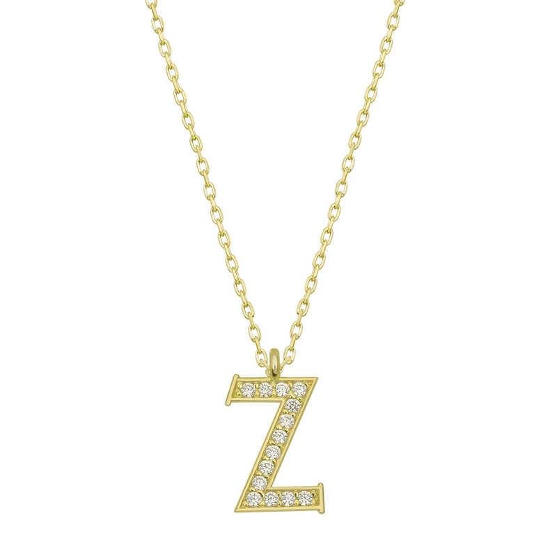 Hk Gümüş Kadın Kolye Gold Z Harfi |Gümüş Takı Hediyelik Ürünler